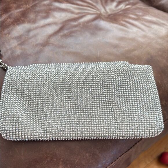 INC International Concepts Silver Crystal Evening Clutch NWOT